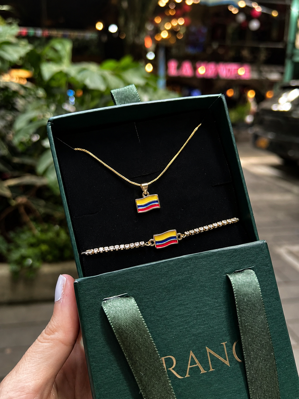 Set Colombia pulsera + cadena