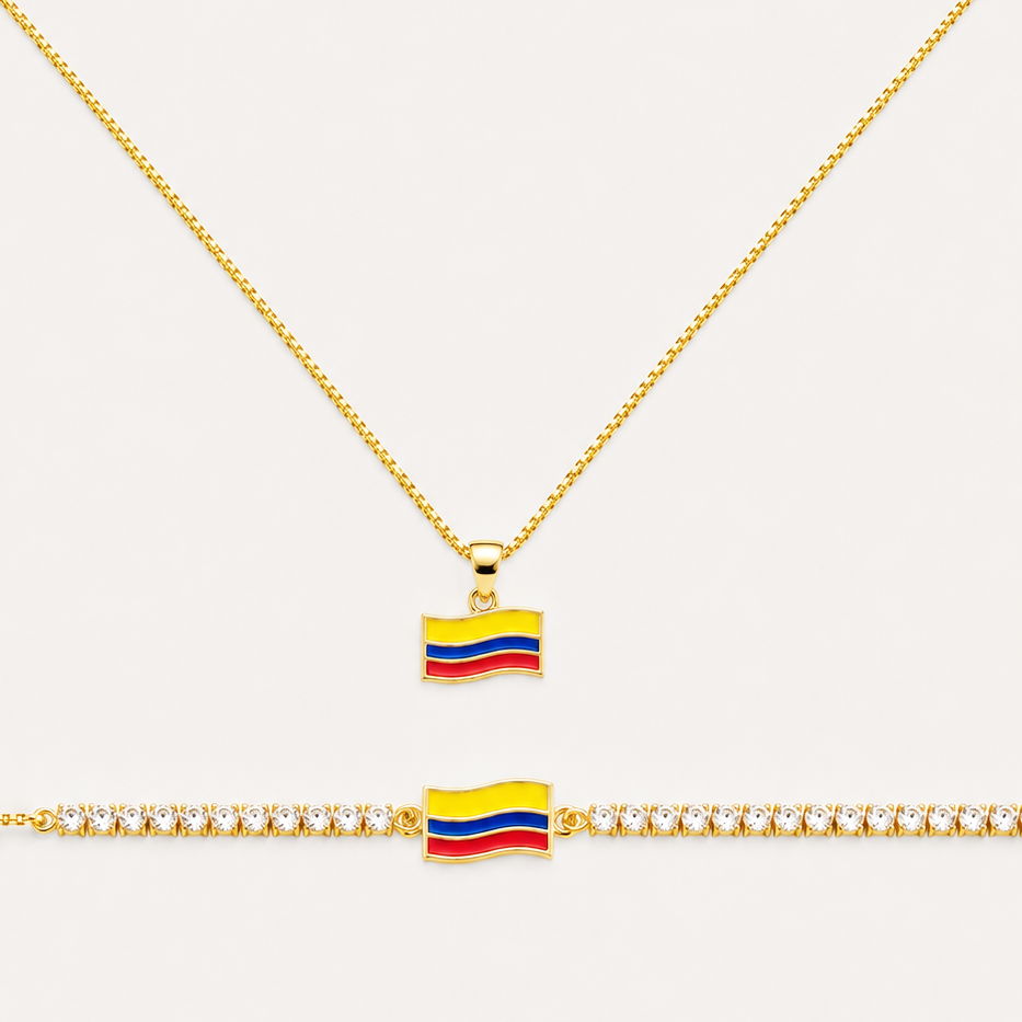 Set Colombia pulsera + cadena